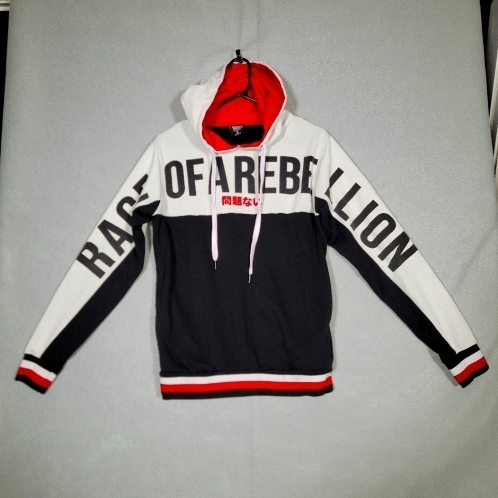 Rage Of A Rebellion Mens Hooded Sweater Hoodie Size Small